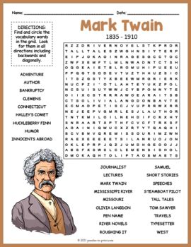 a puzzle dan word|Marked Twain.